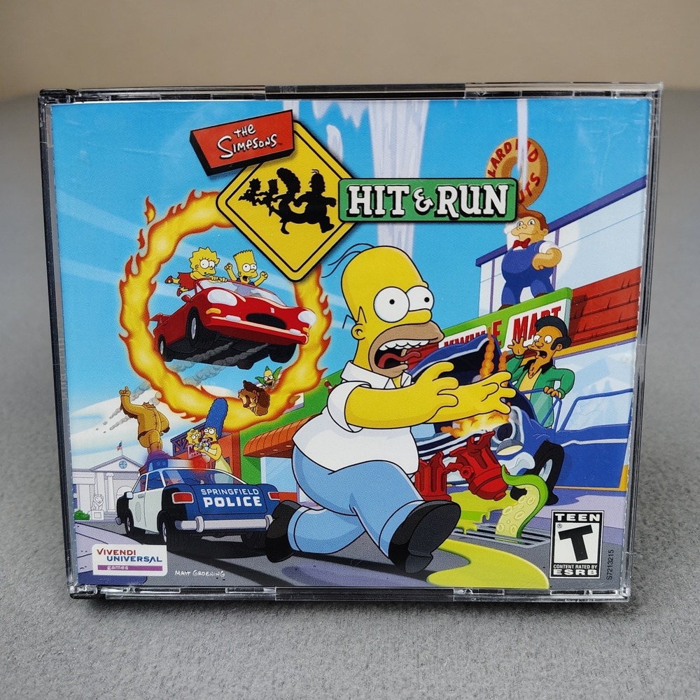 The Simpsons Hit & Run PC Game Windows CD-ROM 3 Disc Set No Manual Jewel Case
